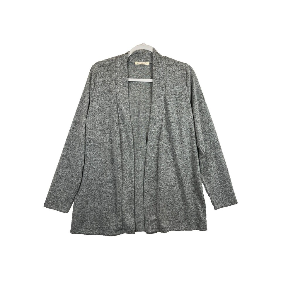 NWT Joie De Vivre Open Front Cardigan Sweater Women's Large Gray Work Comfy Soft